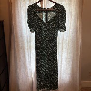 Reformation Floral Green Midi Dress